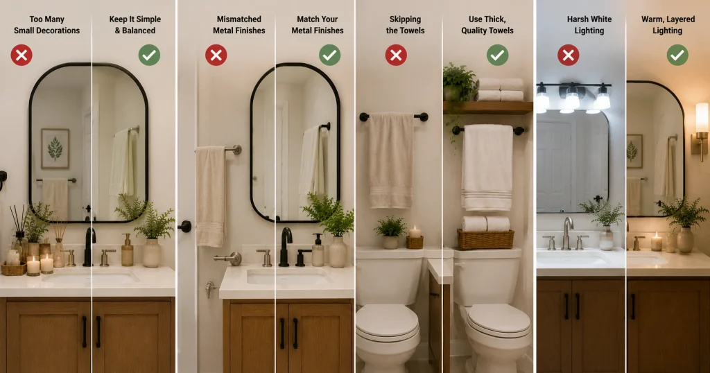 bathroom decor mistakes budget-friendly fix