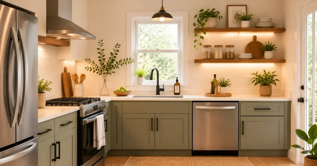 floating-shelves-small-kitchen-storage.webp Floating shelves used as small kitchen storage