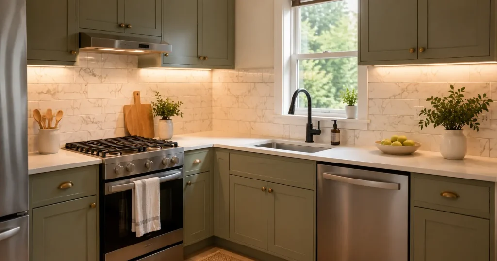 peel-and-stick-backsplash-kitchen.webp Peel and stick marble-look backsplash in a small kitchen