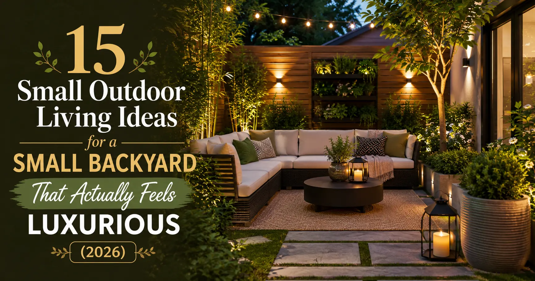 small outdoor living ideas cozy styled patio with lighting and rug