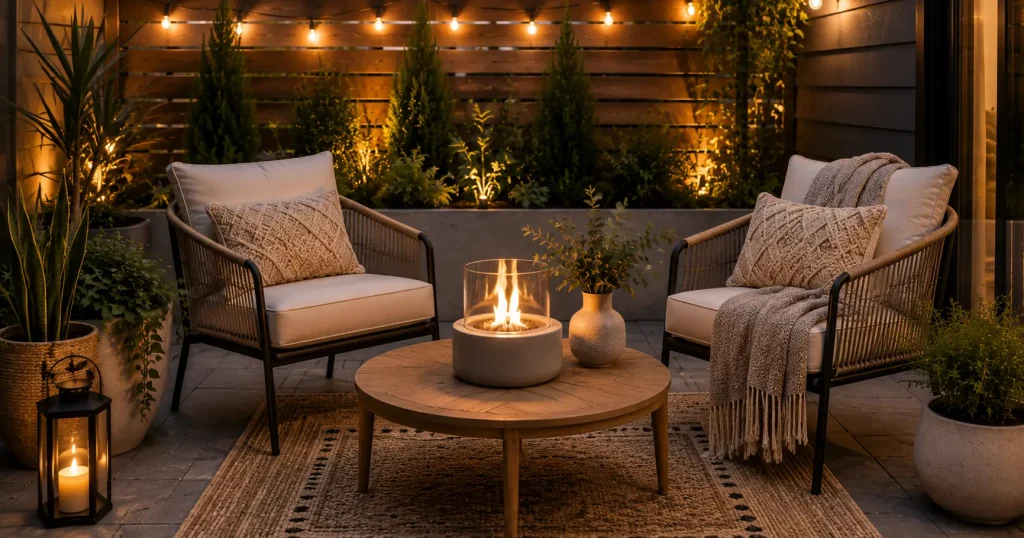tabletop-fire-bowl-small-patio.webp tabletop bioethanol fire bowl on outdoor table