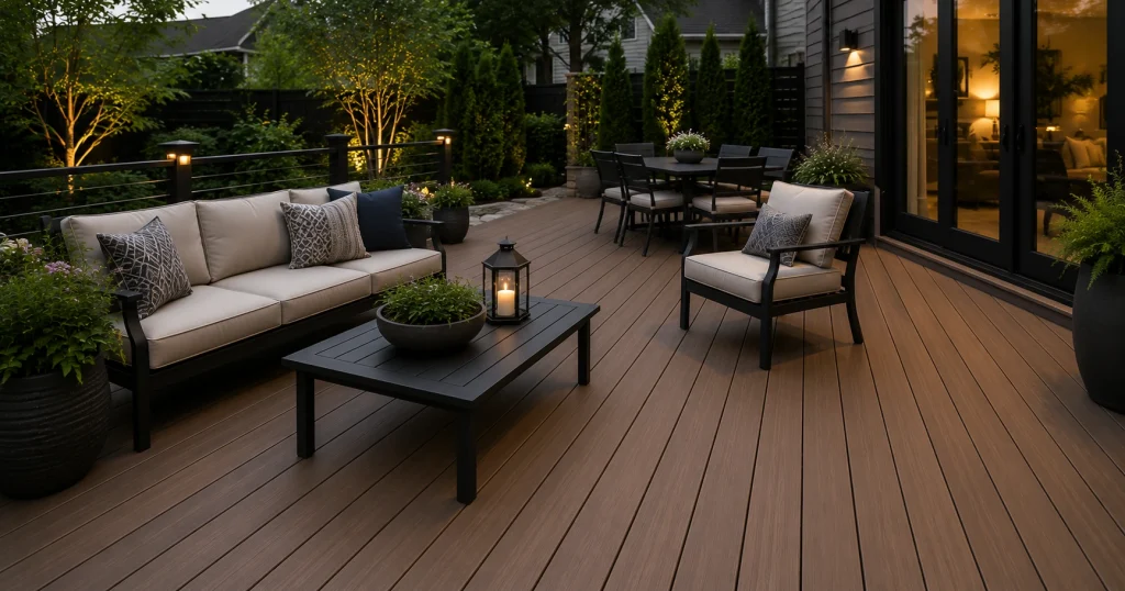 Composite decking patio flooring idea
