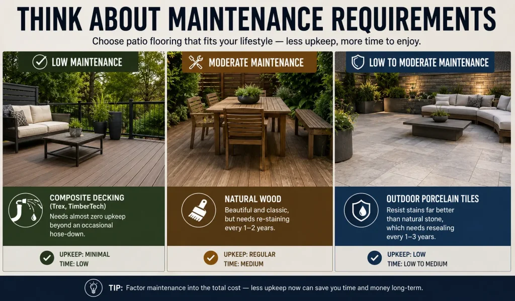 Low maintenance patio flooring ideas comparison