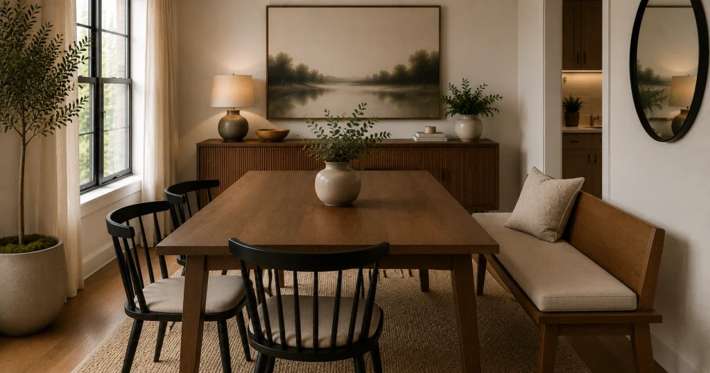 minimal-centerpiece-small-dining-table.webp Simple flower vase centerpiece on a small dining table