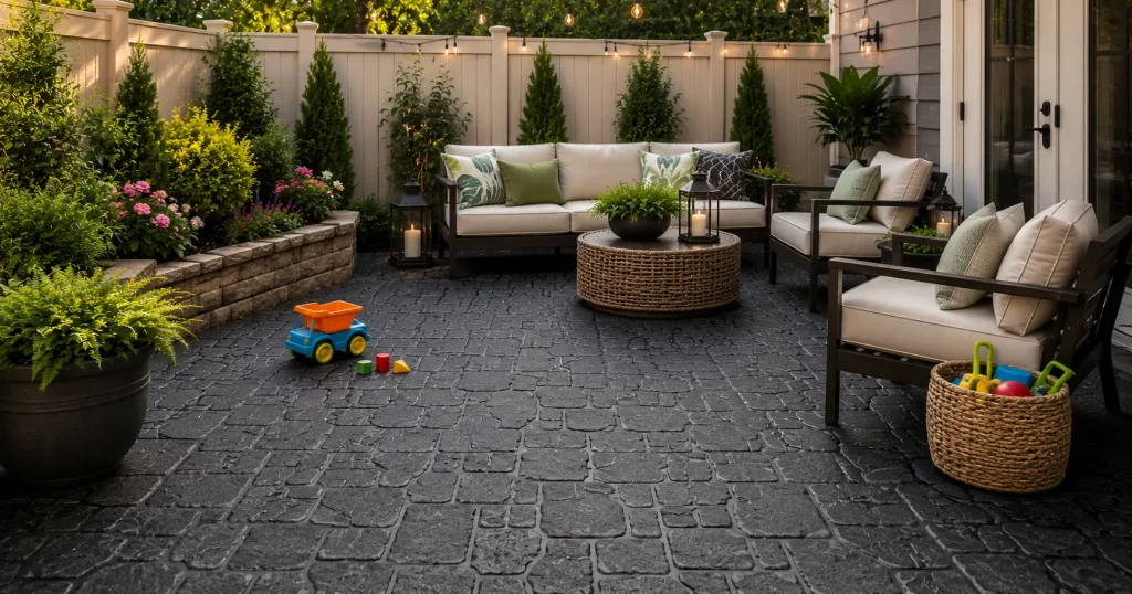 Rubber patio mats flooring idea