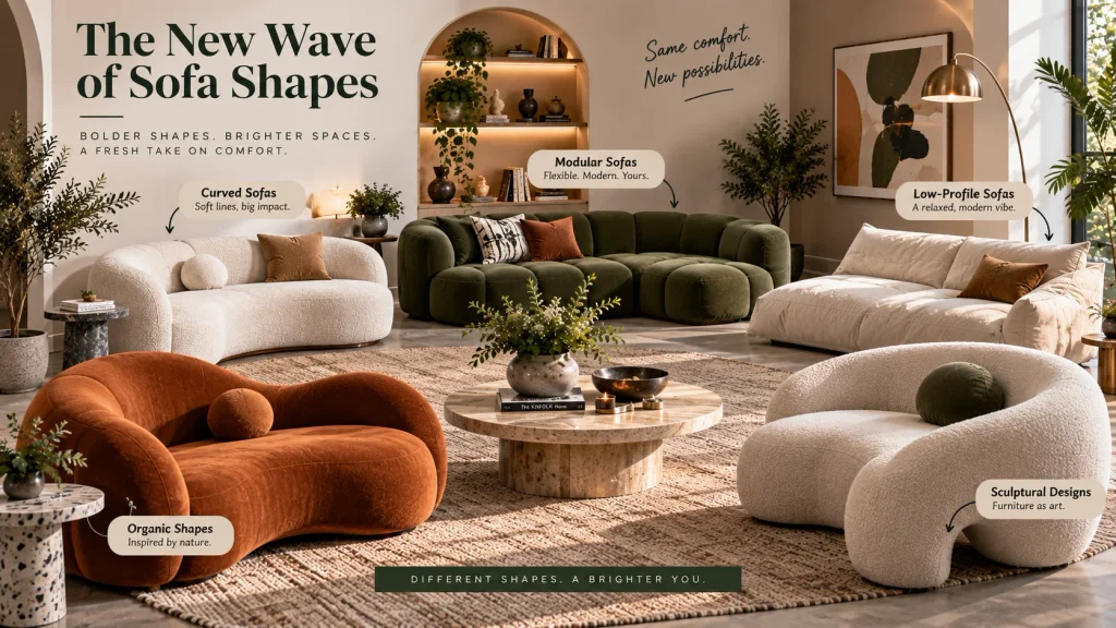 curved-boneless-corner-sofa-design-trend Curved boneless corner sofa design trending on Pinterest