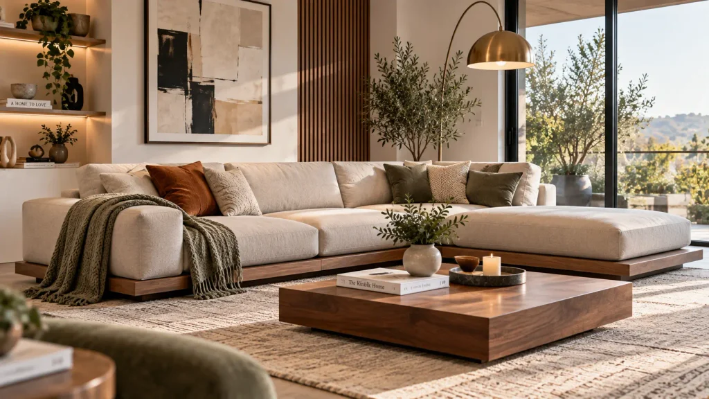 low-profile-corner-sofa-design-modern Low-profile modern corner sofa design with sleek platform base